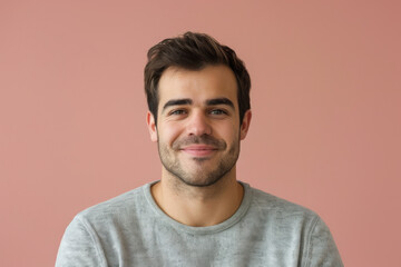 Fototapeta premium A close up portrait of a young man with a subtle smile