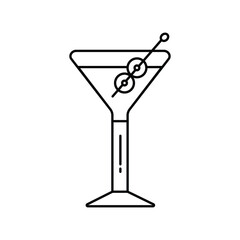 martini icon with white background vector stock illustration