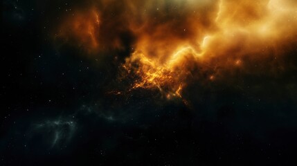 Fototapeta premium Space yellow cosmic nebula