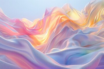 Obraz premium Soft Pastel Fabric Landscape Waves