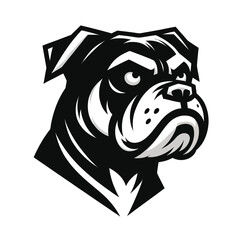 illustration of a bold dog in black and white