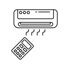 air conditioner icon with white background vector stock illustration