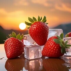 strawberry in a glass