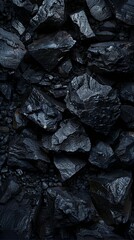 Background photography, texture of black natural coal, AI Generation