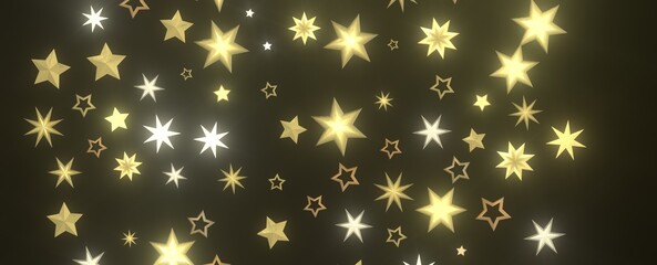 Celestial Christmas Plummet: Dynamic 3D Illustration of Falling Festive Celestial Objects