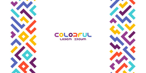 Fun colorful line doodle seamless pattern. Creative minimalist style art background for children or trendy design with basic shapes