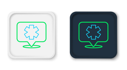 Line Medical symbol of the Emergency - Star of Life icon isolated on white background. Colorful outline concept. Vector