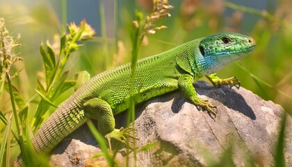 Obraz premium European green lizard