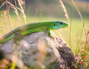 Fototapeta premium European green lizard