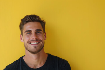 Fototapeta premium A close up portrait of a young man with a subtle smile