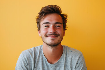 Fototapeta premium A close up portrait of a young man with a subtle smile