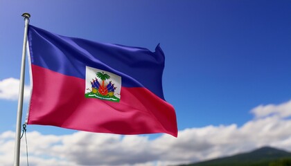 Naklejka premium The Flag Of Haiti