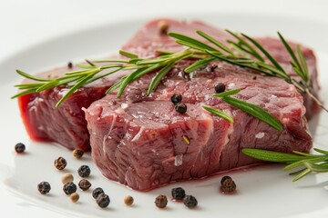 Fresh Raw Steak with Herbs
