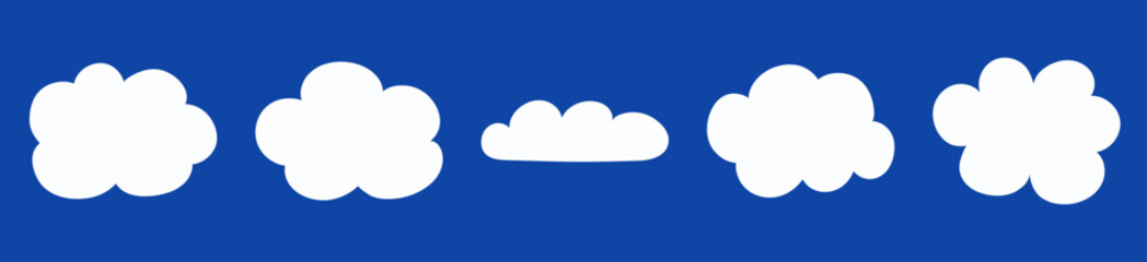 Set with cartoon cloud icons. Vector illustration