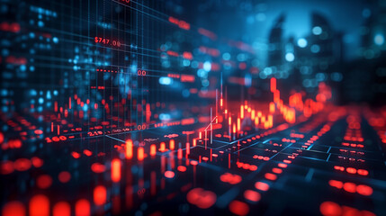 Fototapeta premium Stock market and trading, digital graph