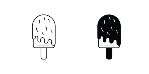 ice cream icon with white background vector stock illustration