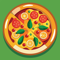 pizza vector art illustration