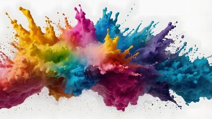 Fototapeta premium Clubs of multicolored neon smoke, ink. An explosion, a burst of holi paint. Abstract psychedelic pastel light background. 3D rendering