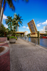 Fototapeta premium New River drawbridge. Fort Lauderdale Florida, USA. Summer 2024