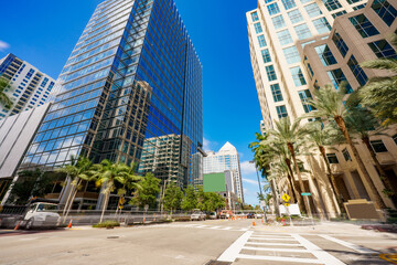 Fort Lauderdale Downtown scene. Long exposure motion blur. Summer 2024
