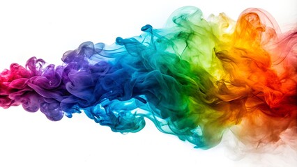 Fototapeta premium colored smoke photo on white isolated background