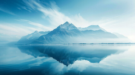 Majestic Mountain Peak Reflection on Lake