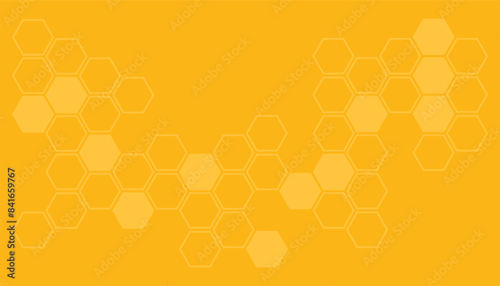 Leinwandbilder Abstract background with yellow honeycomb design. beehive with hexagon grid cells on yellow background