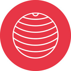 Yoga Ball line circle icon