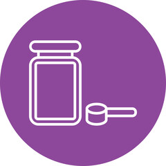 Protein line circle icon