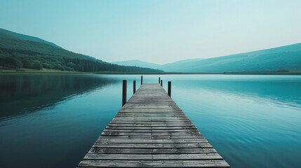 Tranquil Wooden Pier Over Lake