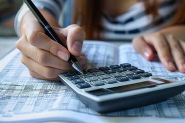 Woman Calculating Finances
