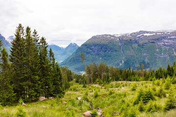 Norway landscape on a cloudy summer day
