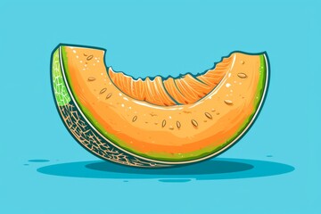 Fototapeta premium Illustrated juicy melon slice