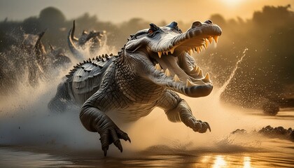 Obraz premium Animals, creatures, wild animals, beautiful creatures, rushing animals, running animals, Generative AI