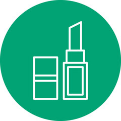 Lipstick line circle icon