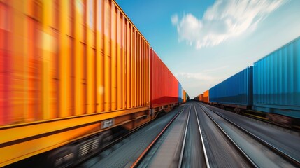 Obraz premium Modern Intermodal Transport Integration Interface with Minimalist Design and Bright Colors, Space for Text