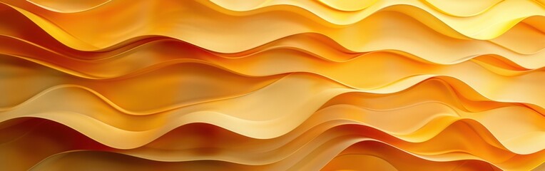 Golden Waves of Texture: Organic Yellow Gradient with Crumbled Paper Layers - Abstract Background