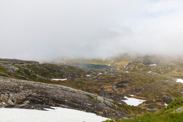 Norway landscape on a cloudy summer day.