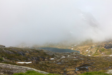 Norway landscape on a cloudy summer day.