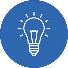 Bulb line circle icon