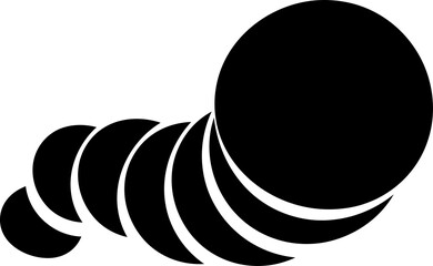 Circle black blend overlapping. Abstract geometric element design