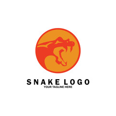Attractive snake logo design vector. Snake vector illustration.