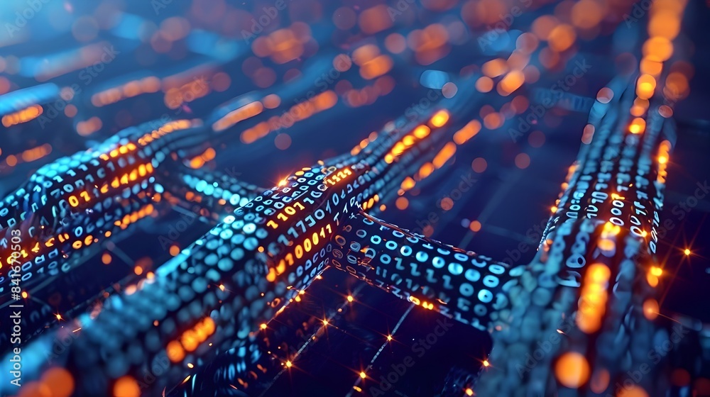 Wall mural intricate technological landscape of interconnected circuits and futuristic digital patterns