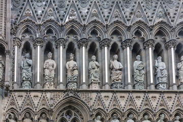 Norway Trondheim Cathedral city on a cloudy summer day.