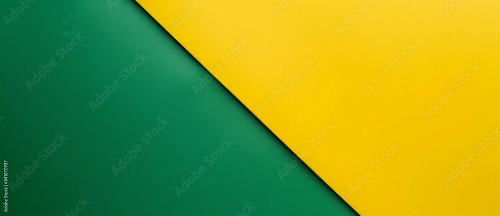 Poster simple green and yellow abstract background with a diagonal line dividing them, providing space for 
