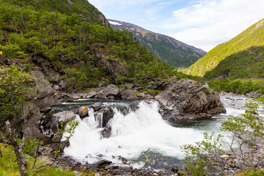 Norway Jotunheim park on a cloudy summer day.