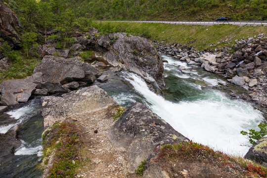 Norway Jotunheim park on a cloudy summer day.