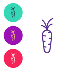 Set line Carrot icon isolated on white background. Set icons colorful. Vector