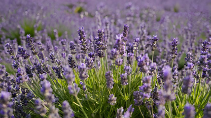 Naklejka premium Lavender flowers field Oishi park