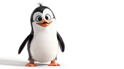 Fototapeta premium penguin on white